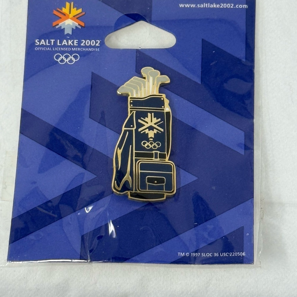 NEW 2002 SLC Salt Lake City Olympic Games Pin Golfing/Golf Bag